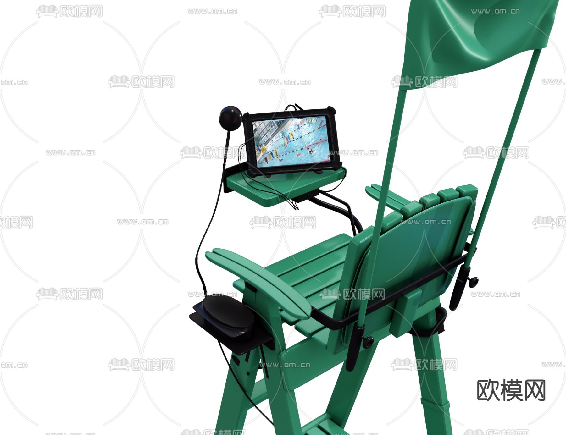 现代泳池观察台3d模型