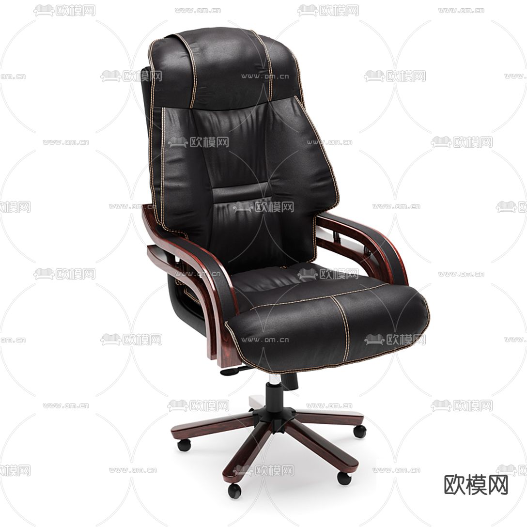 现代皮革办公椅大班椅3d模型