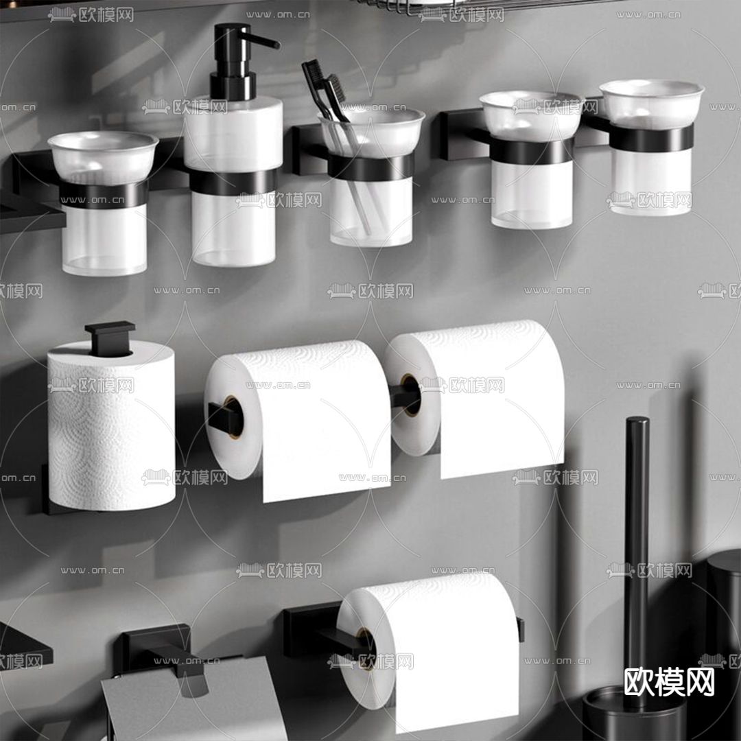 现代卫浴洗涤用品3d模型下载（渲染图5）