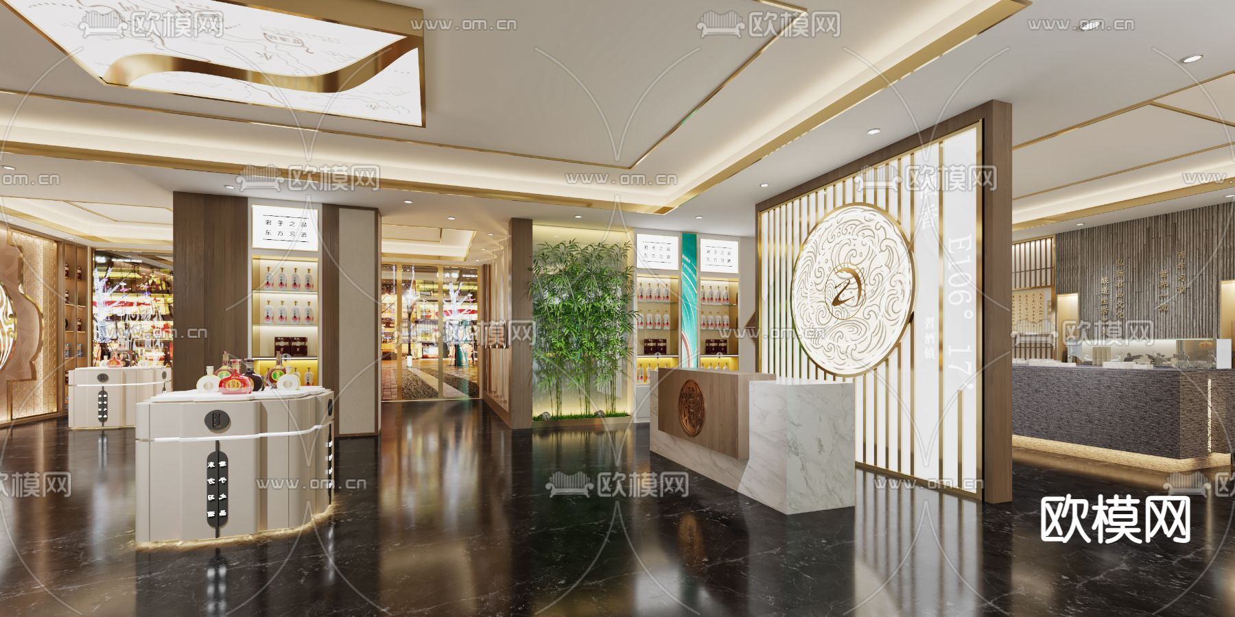 新中式轻奢酒馆3d模型