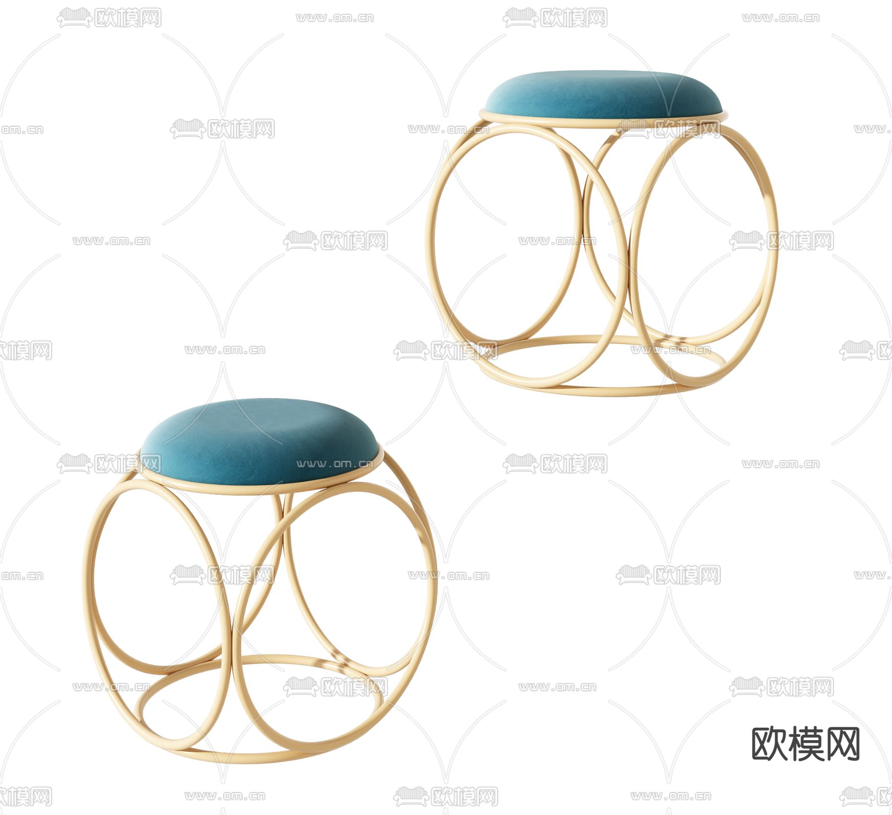 现代布艺凳子3d模型