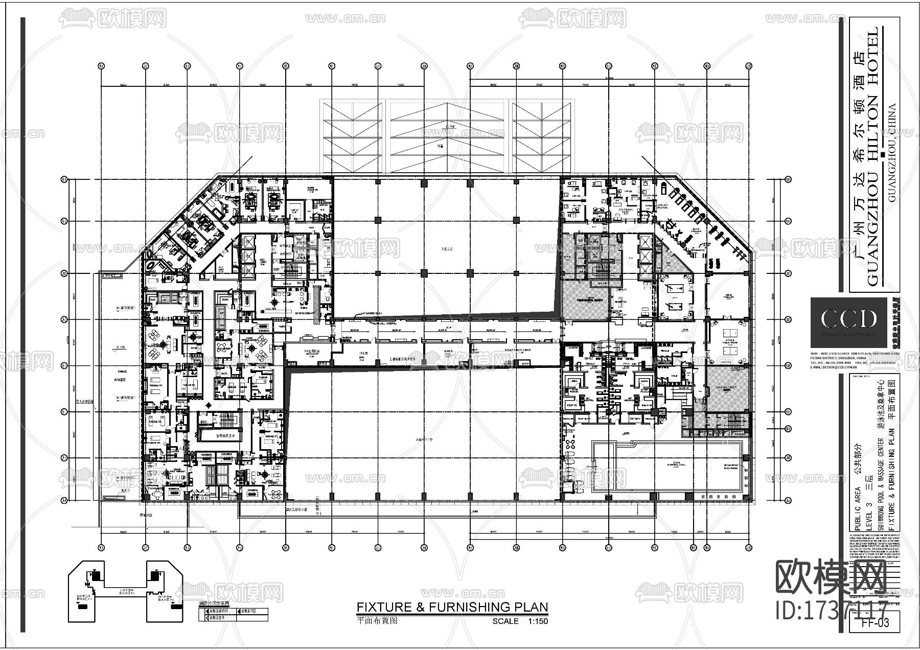 酒店cad施工图下载（渲染图3）
