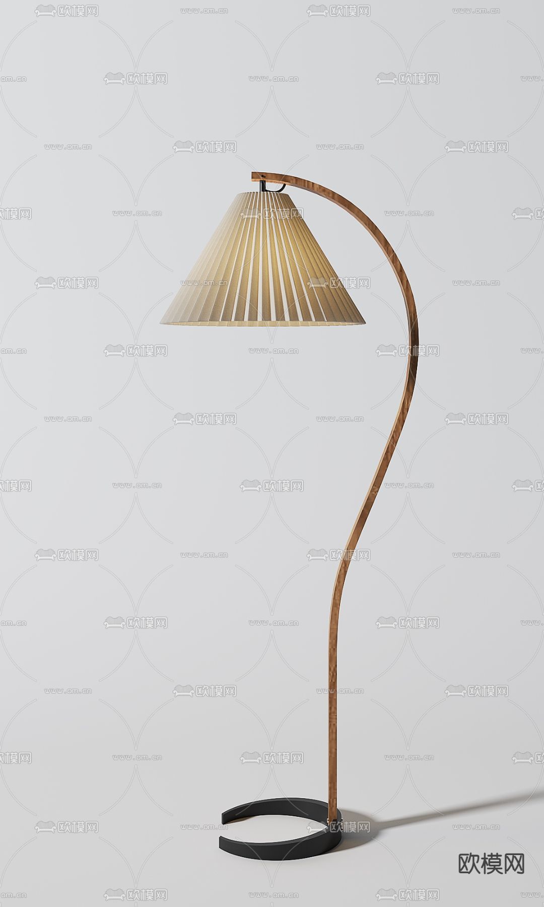 新中式实木灯笼落地灯3d模型下载（渲染图4）