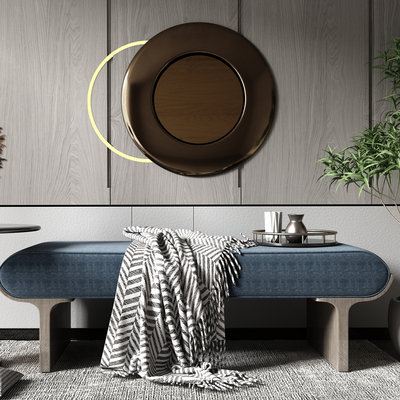  现代沙发凳脚踏su模型 