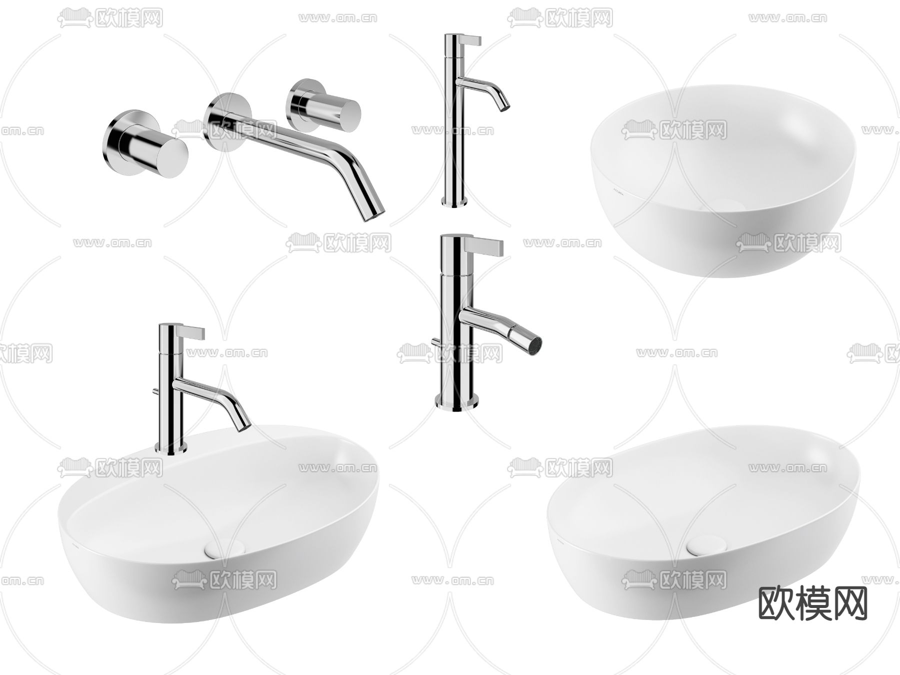 现代洗手盆台盆3d模型下载