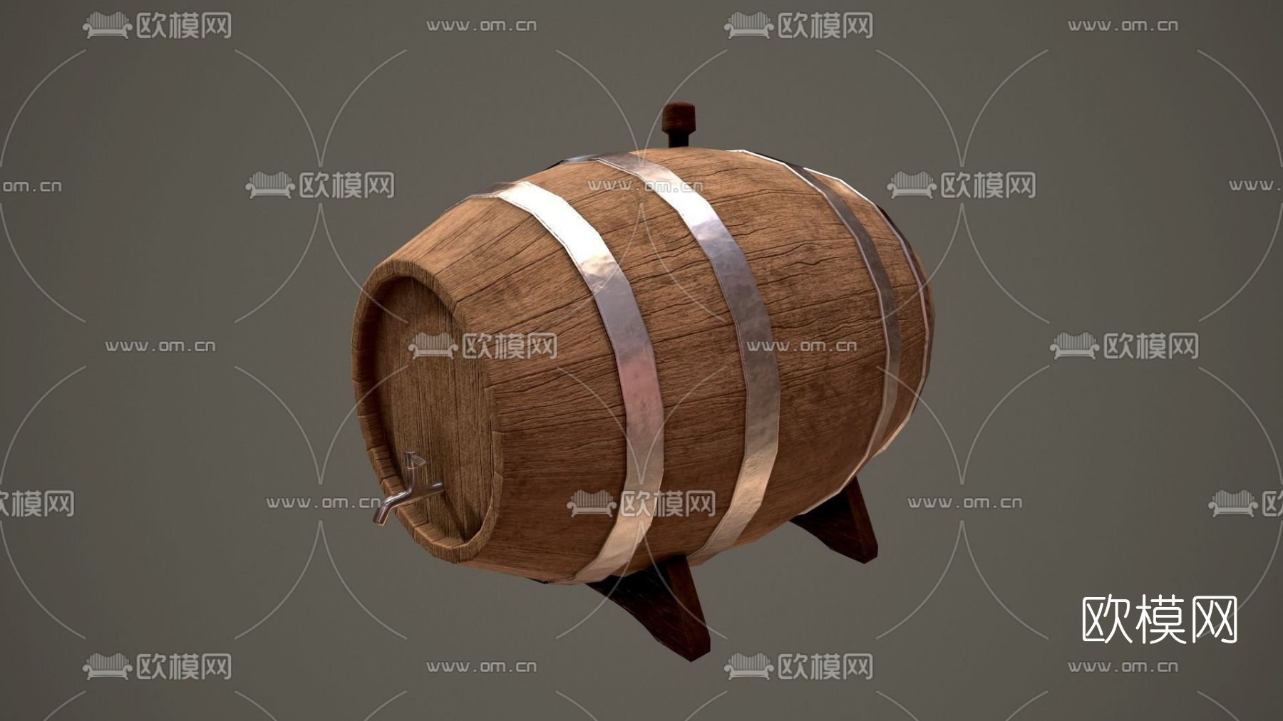现代木质酒桶免费3d模型下载