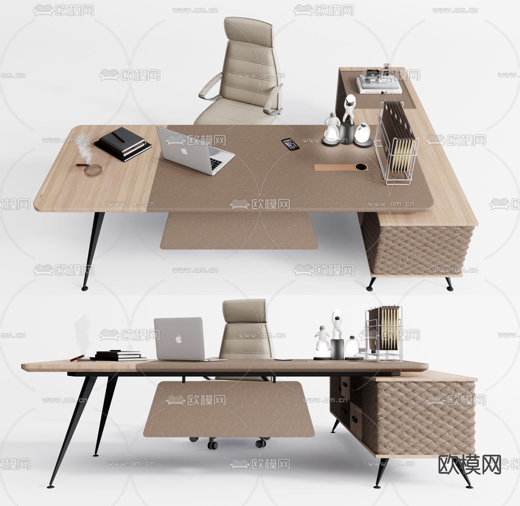 现代办公桌椅su模型下载（渲染图1）
