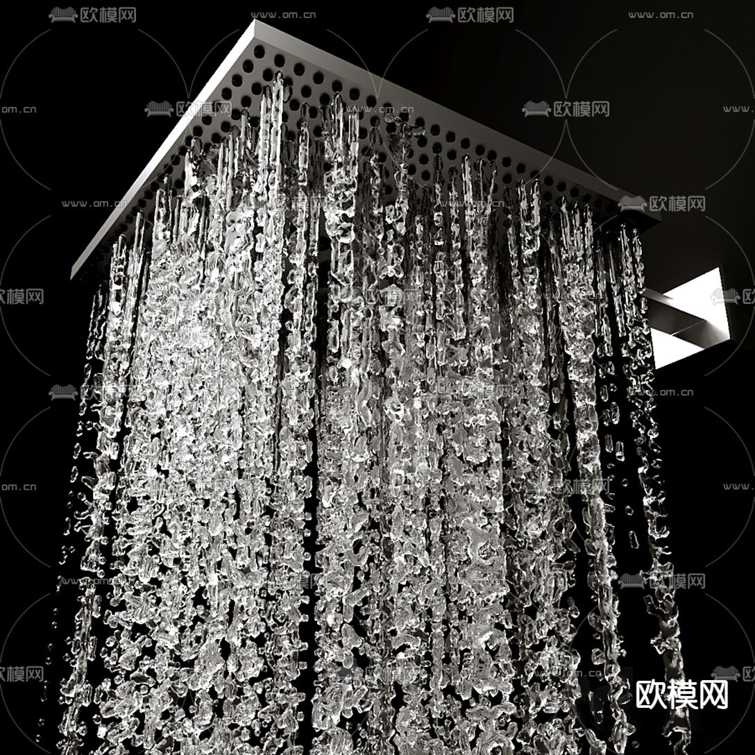 现代淋浴花洒喷头3d模型下载（渲染图4）