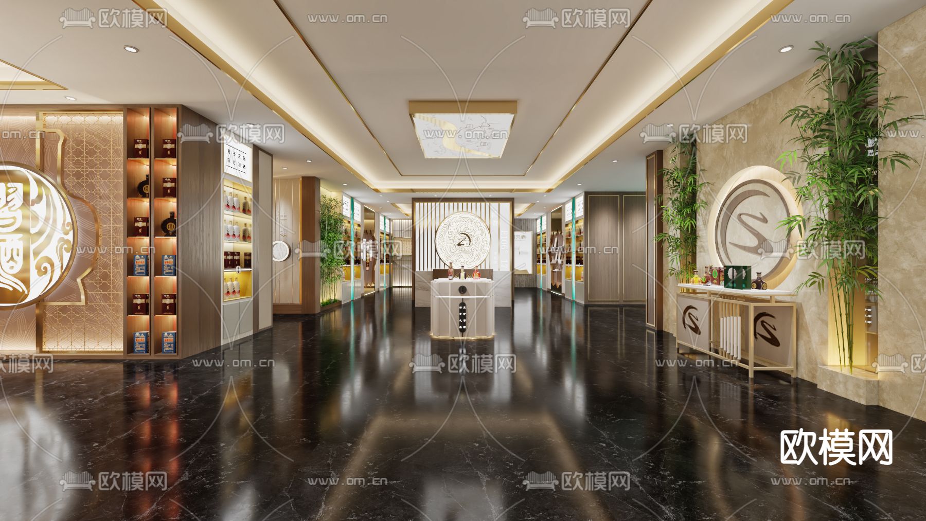 新中式轻奢酒馆3d模型