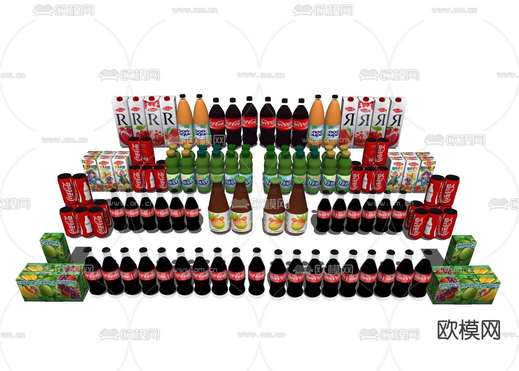 现代饮料汽水食物su模型下载（渲染图2）