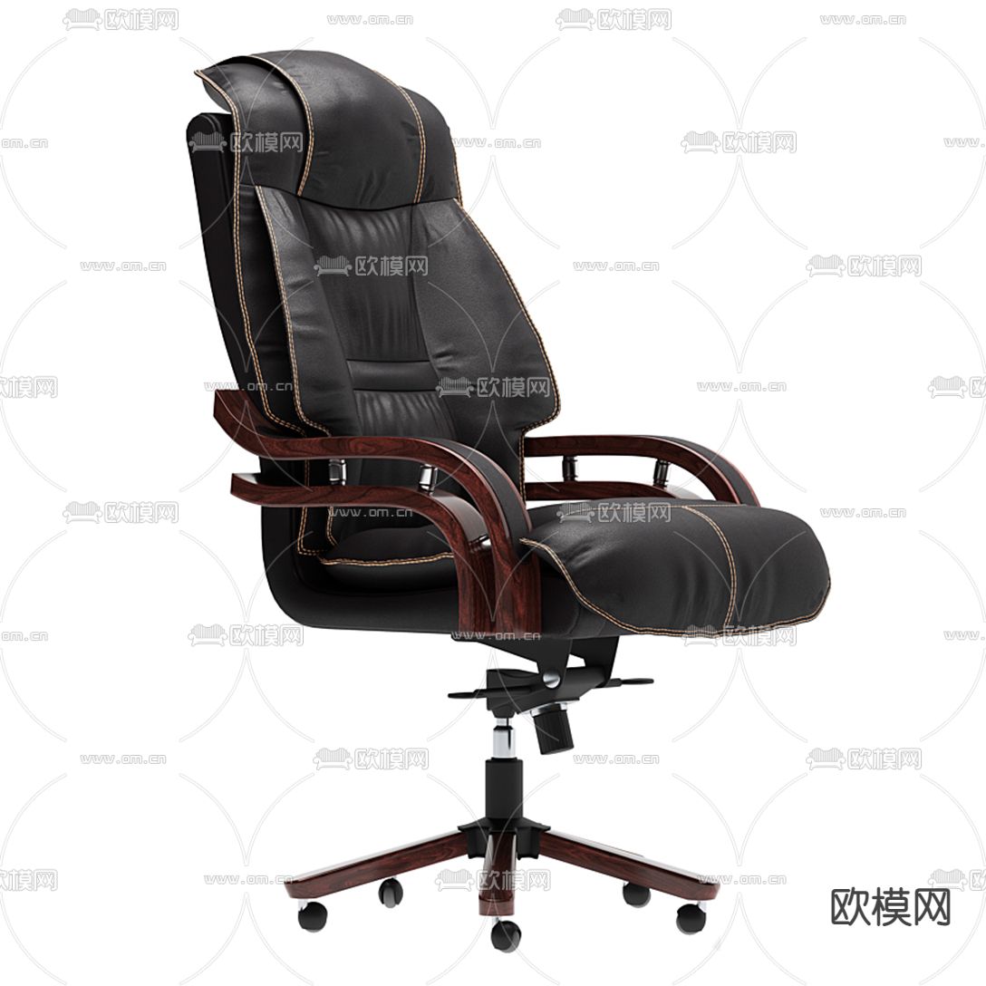现代皮革办公椅大班椅3d模型