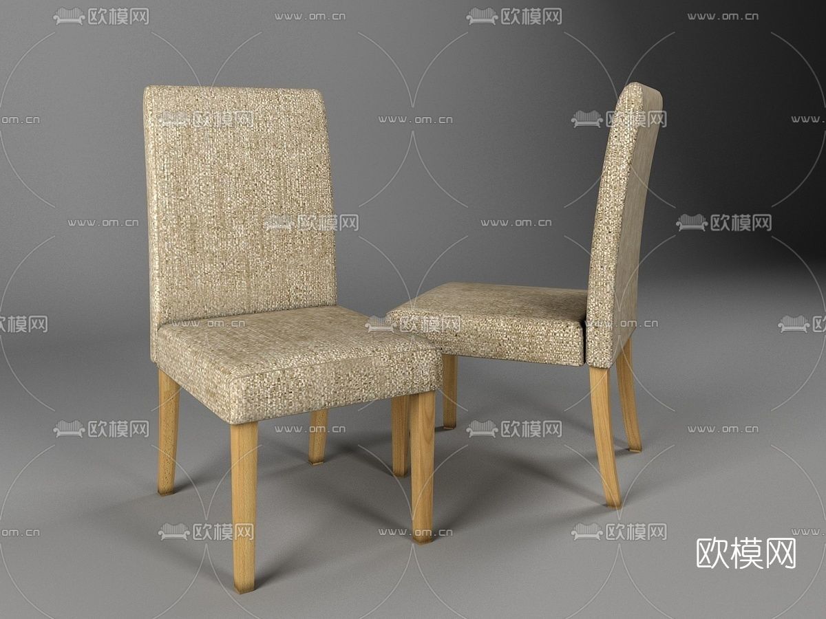 北欧布艺单椅免费3d模型下载