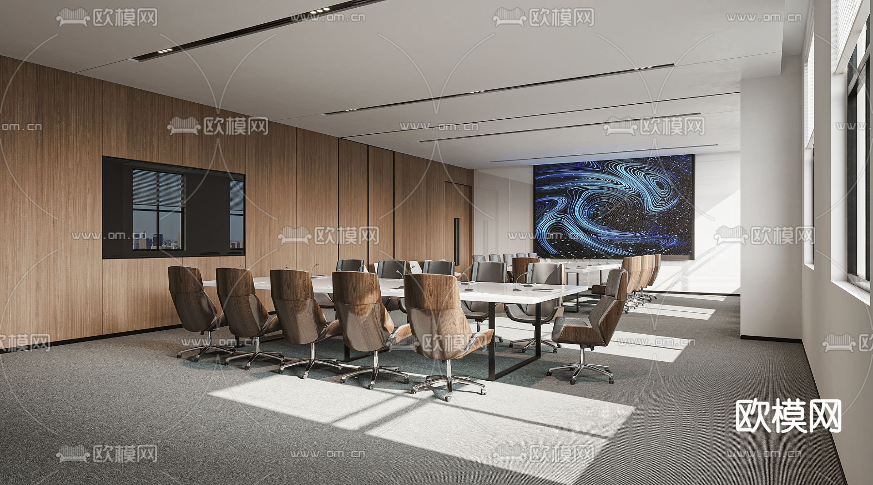现代会议室3d模型