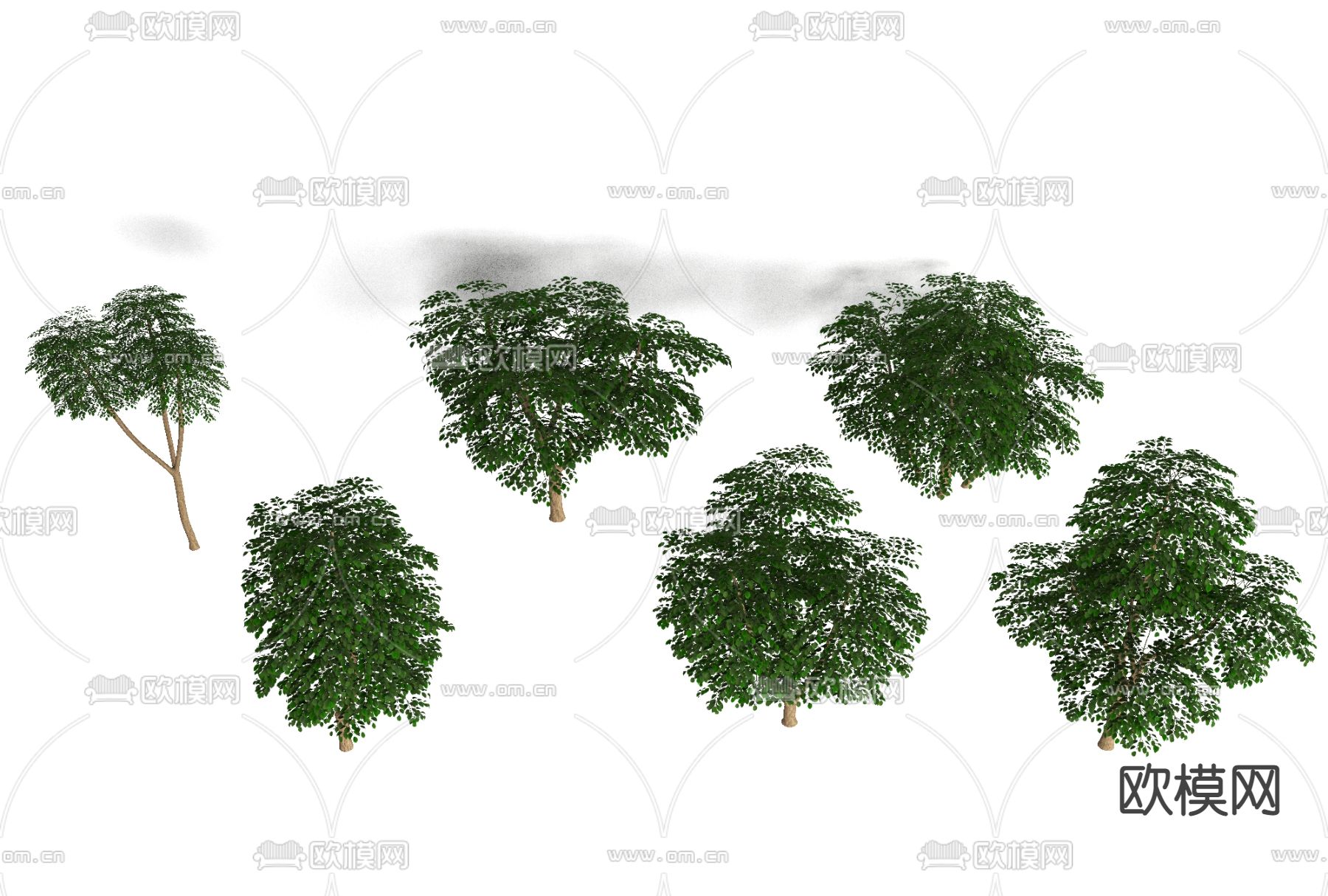现代绿植景观树免费3d模型下载