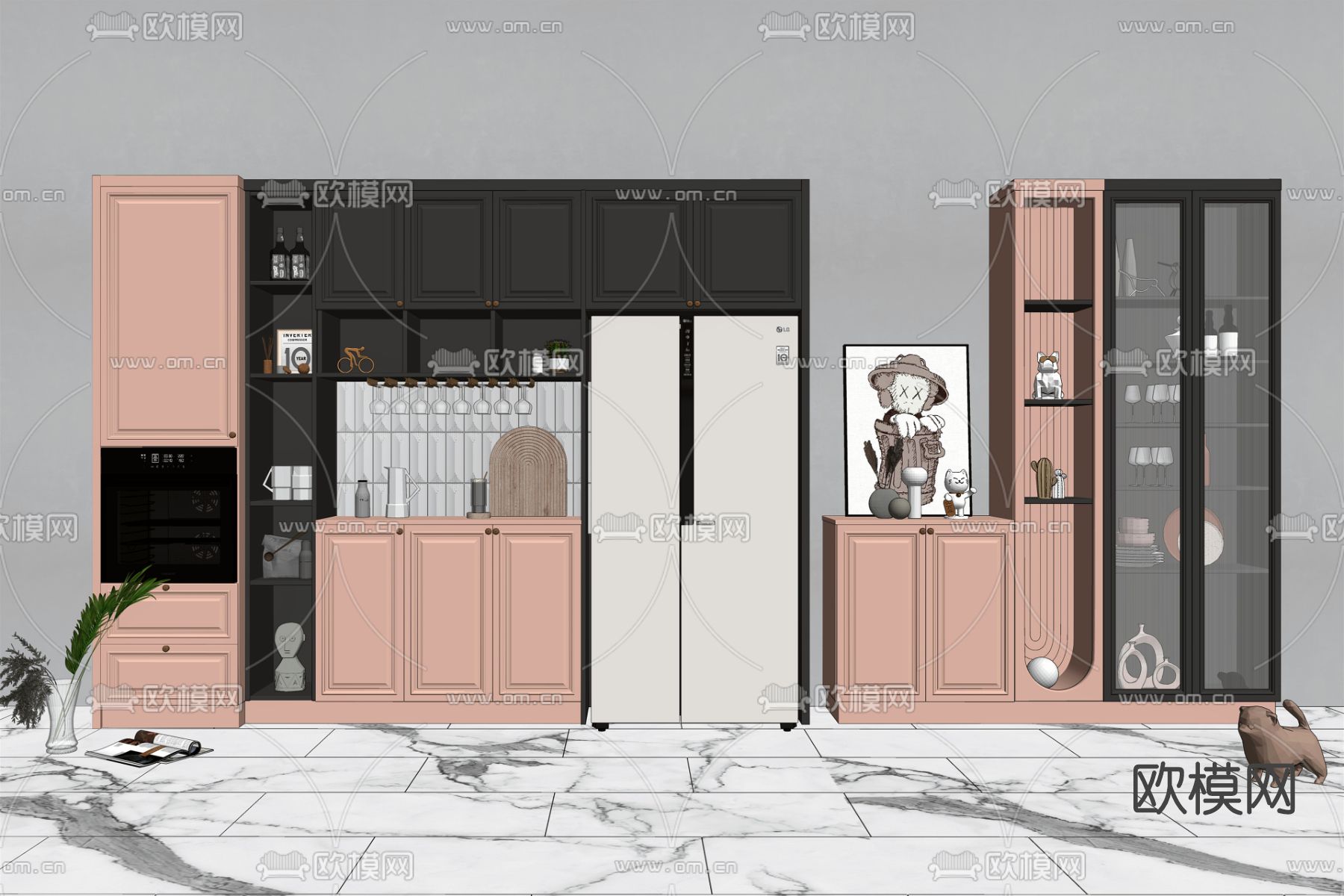 北欧酒柜su模型下载（渲染图2）
