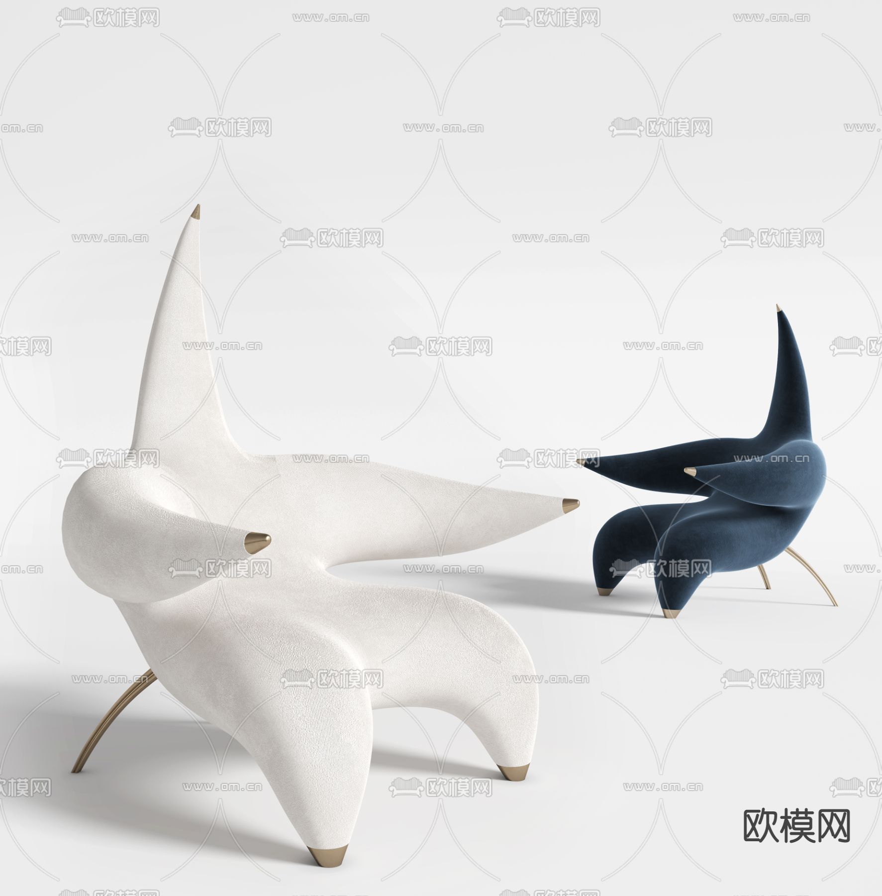 现代创意休闲椅3d模型下载