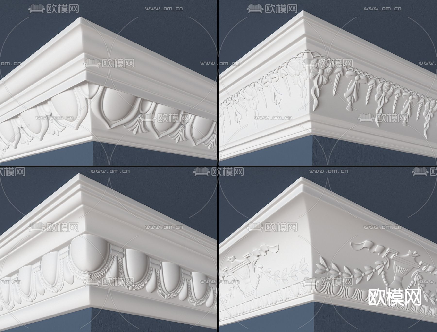 欧式角线石膏线条3d模型下载