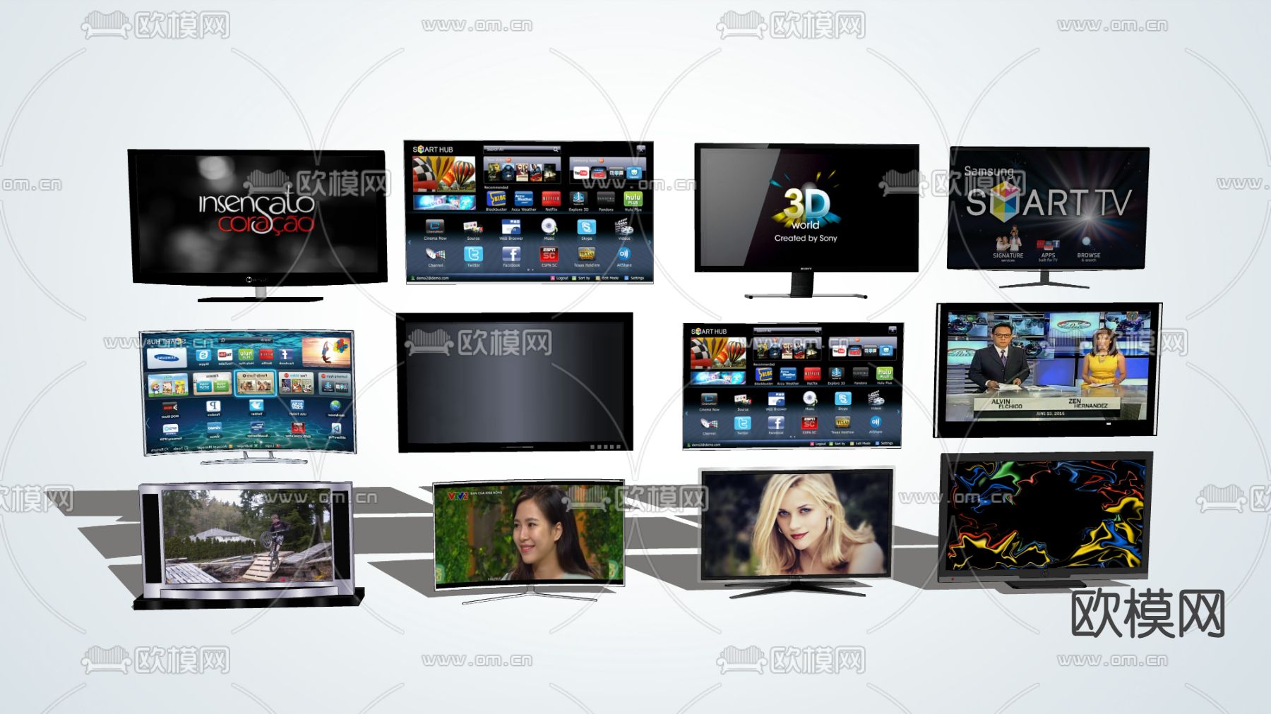 现代液晶电视su模型