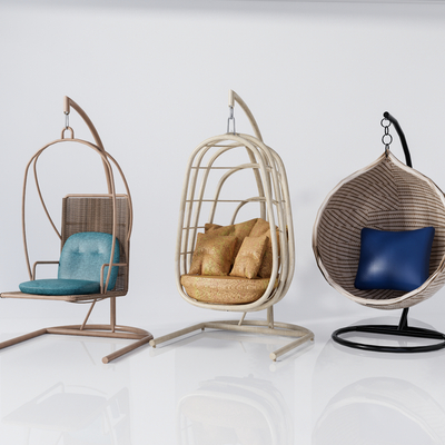  北欧吊椅秋千椅su模型 