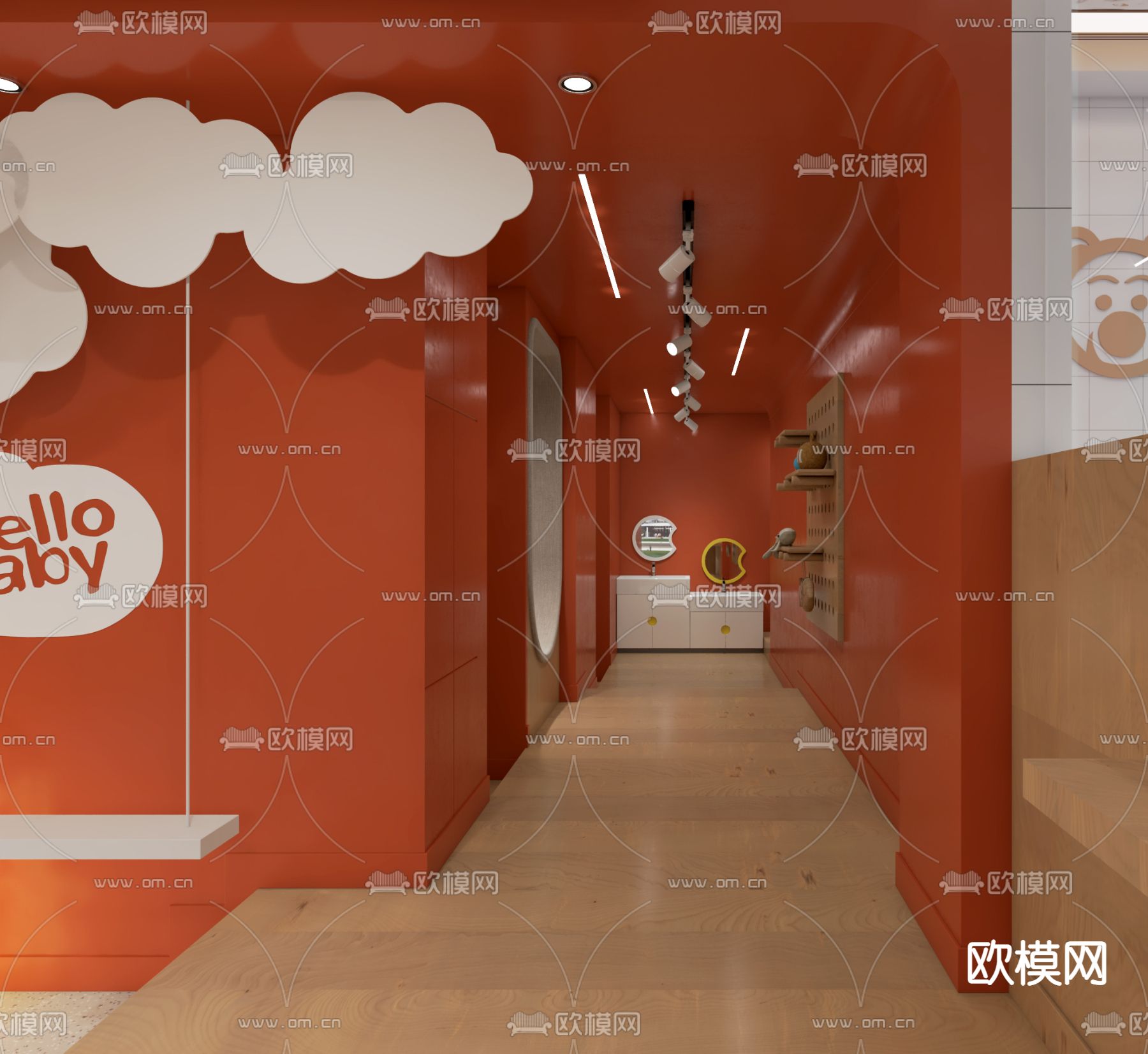 现代幼儿早教中心3d模型下载（渲染图2）