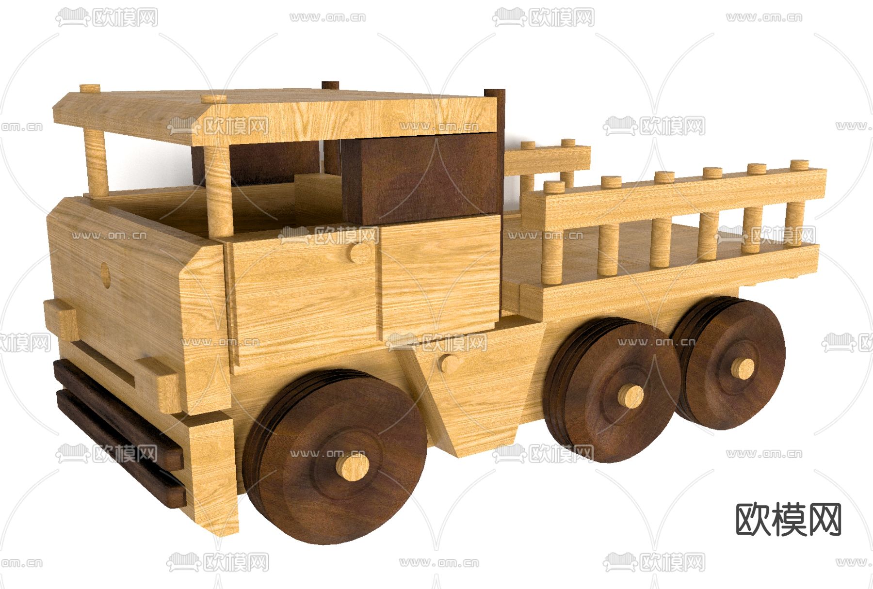 北欧实木卡车玩具免费3d模型下载