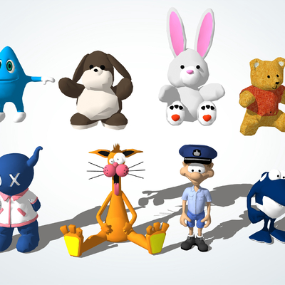  现代卡通玩偶su模型 