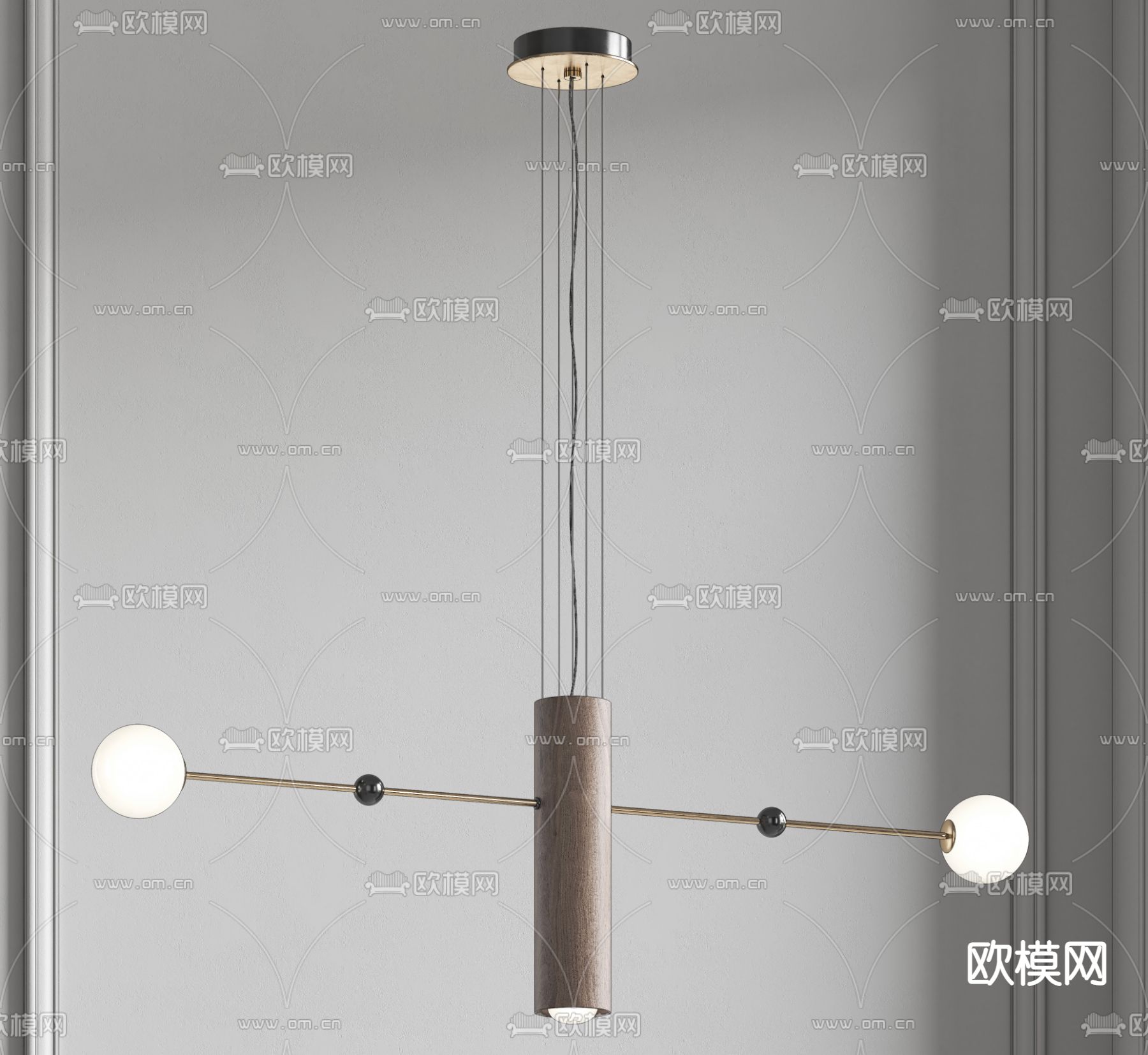 现代轻奢吊灯su模型下载（渲染图4）