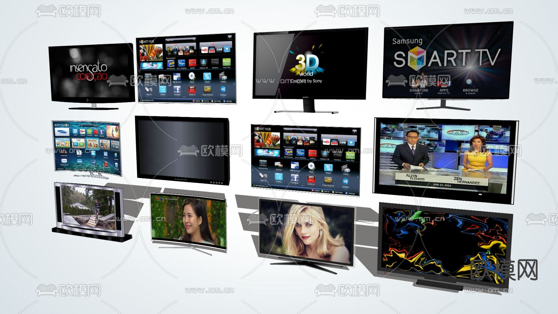 现代液晶电视su模型