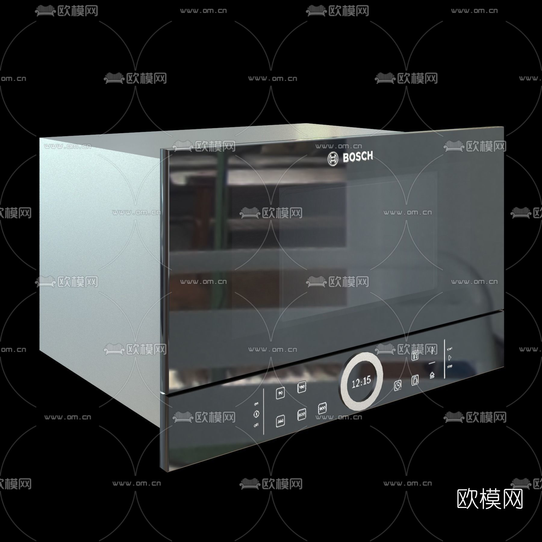 现代嵌入式微波炉免费3d模型下载