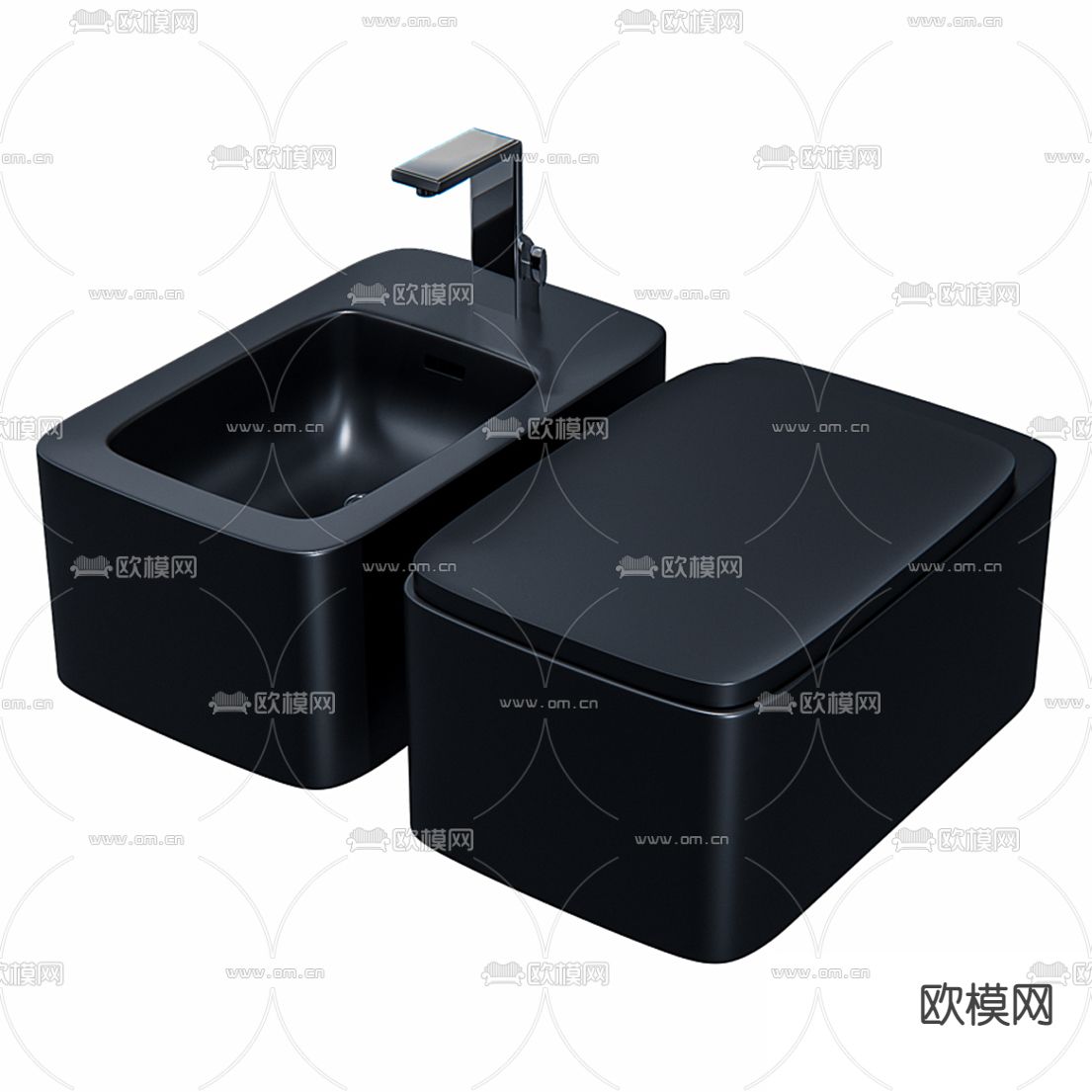 现代台盆座便器3d模型下载（渲染图3）