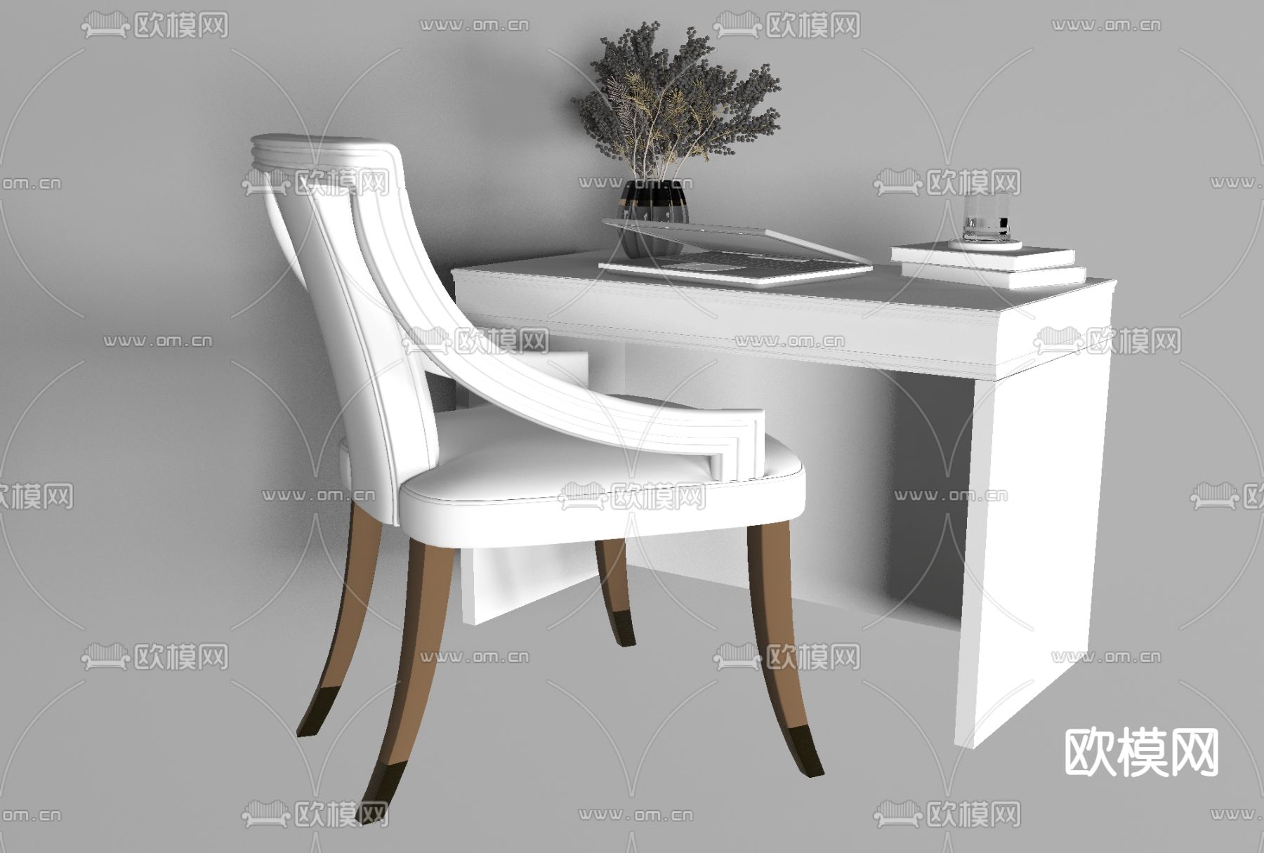 现代简约梳妆台椅免费3d模型下载