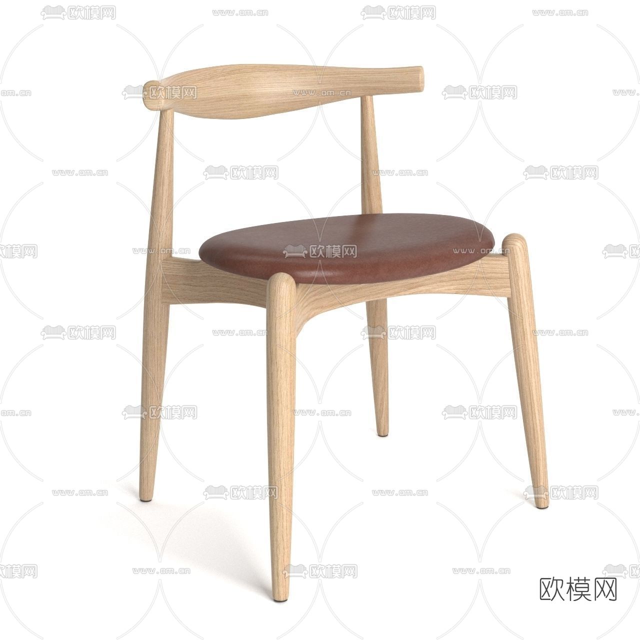 北欧木质单椅免费3d模型下载