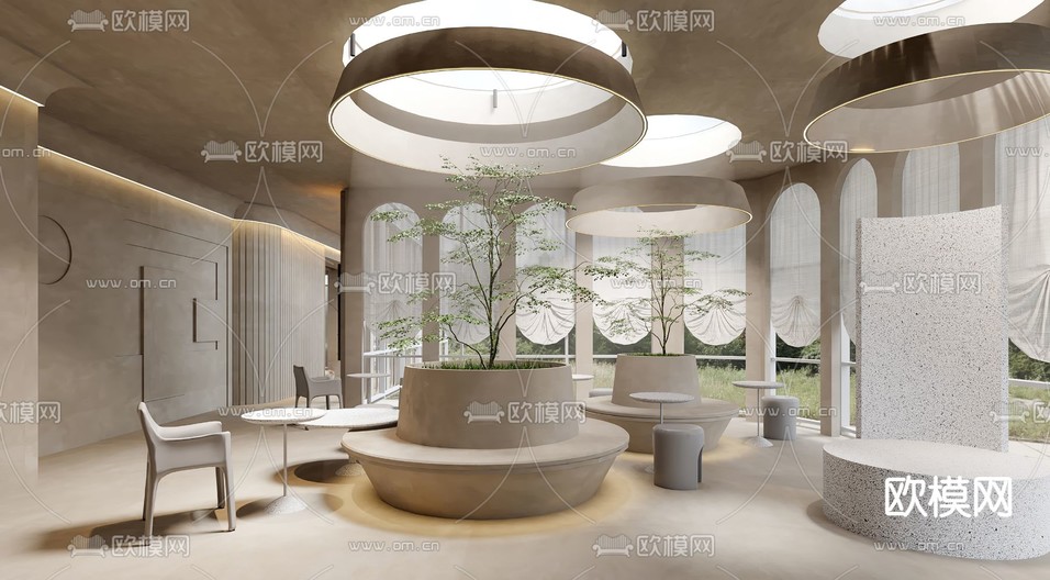 侘寂风咖啡厅3d模型下载