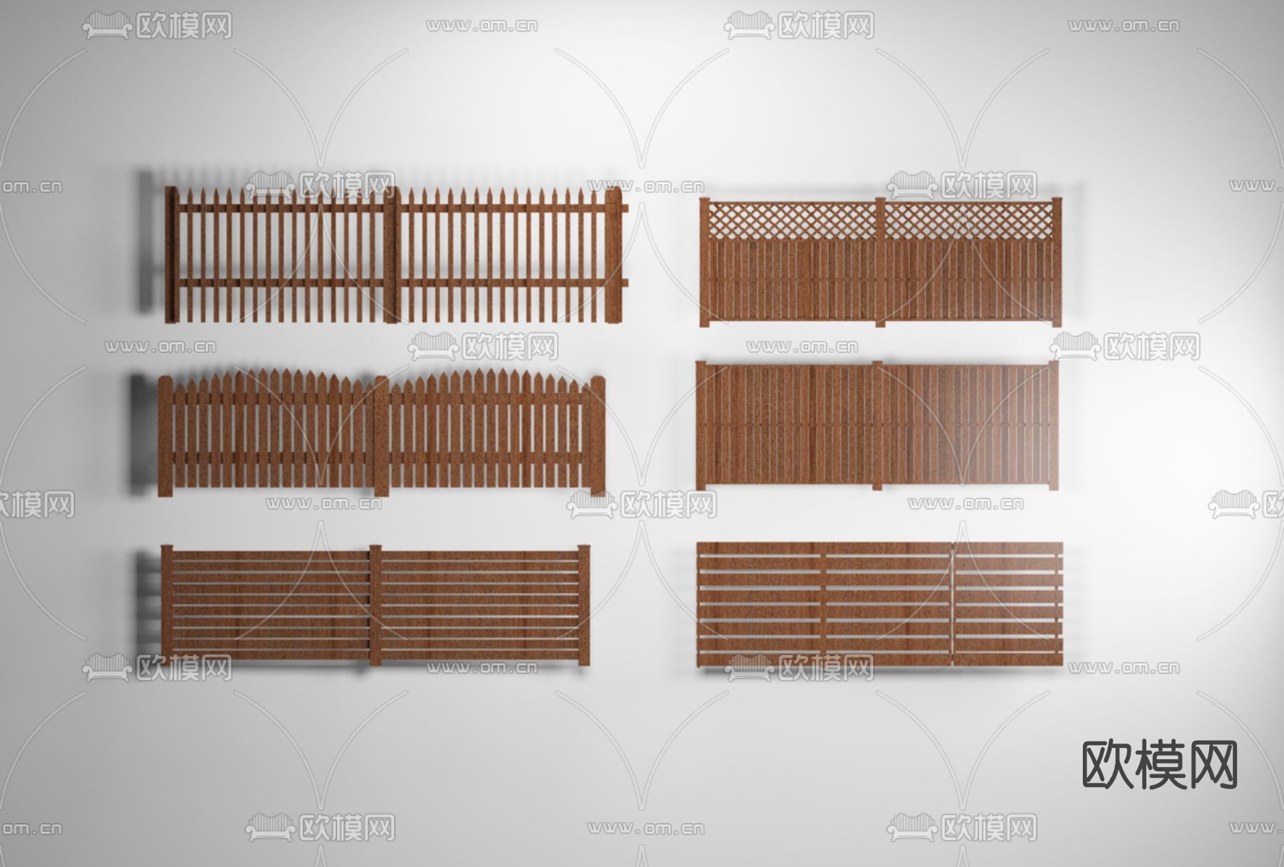 中式围墙护栏免费3d模型下载