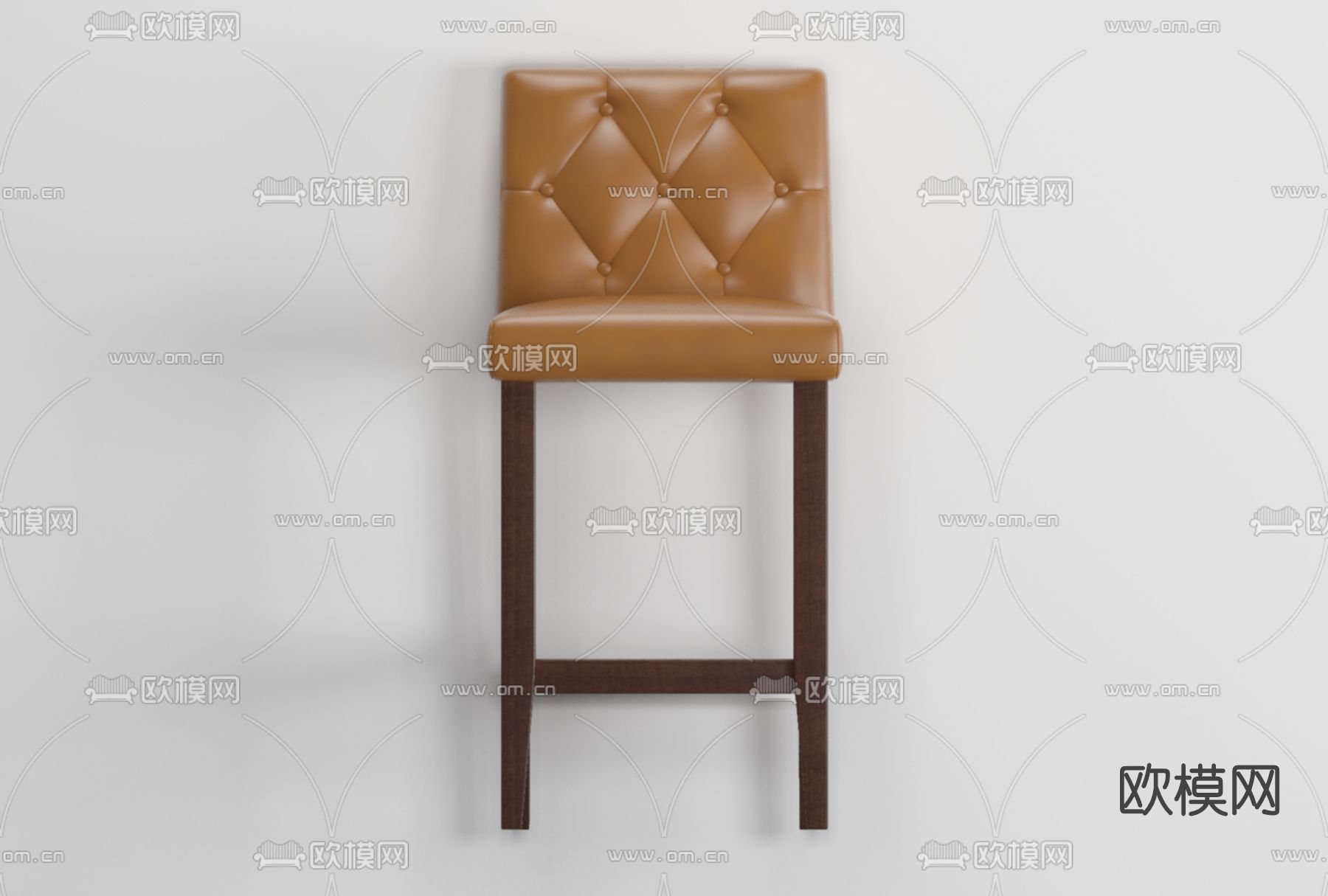 简欧皮革吧台椅免费3d模型下载