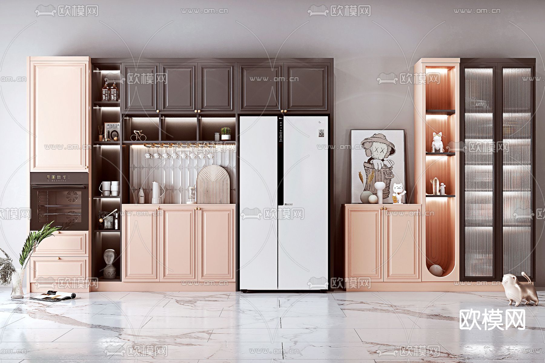 北欧酒柜su模型下载（渲染图1）