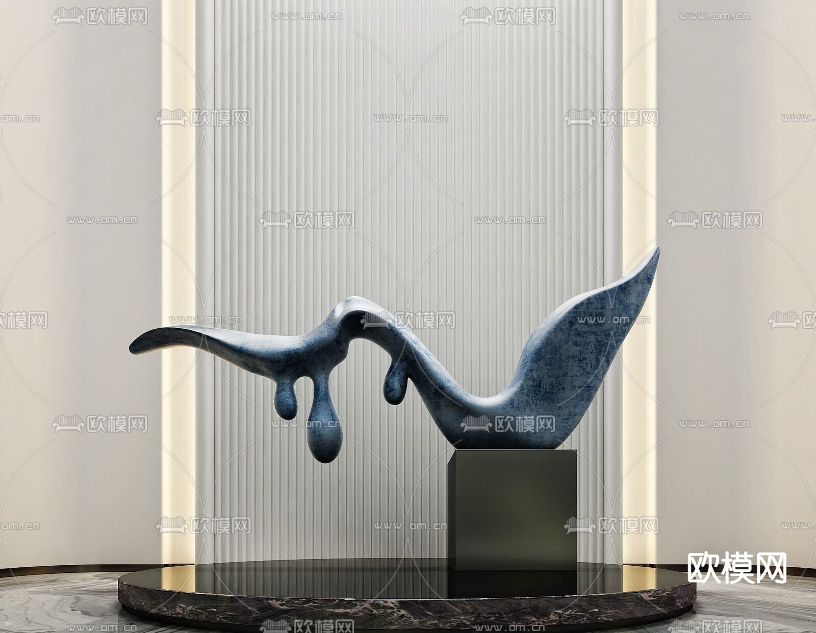 现代抽象雕塑3d模型