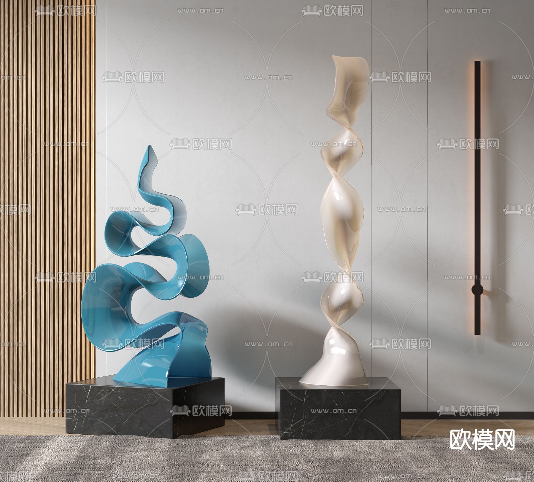 现代抽象雕塑3d模型下载