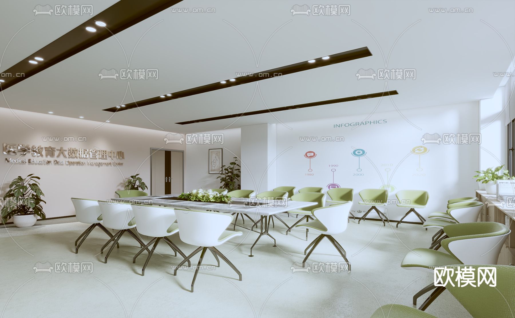 现代会议室3d模型