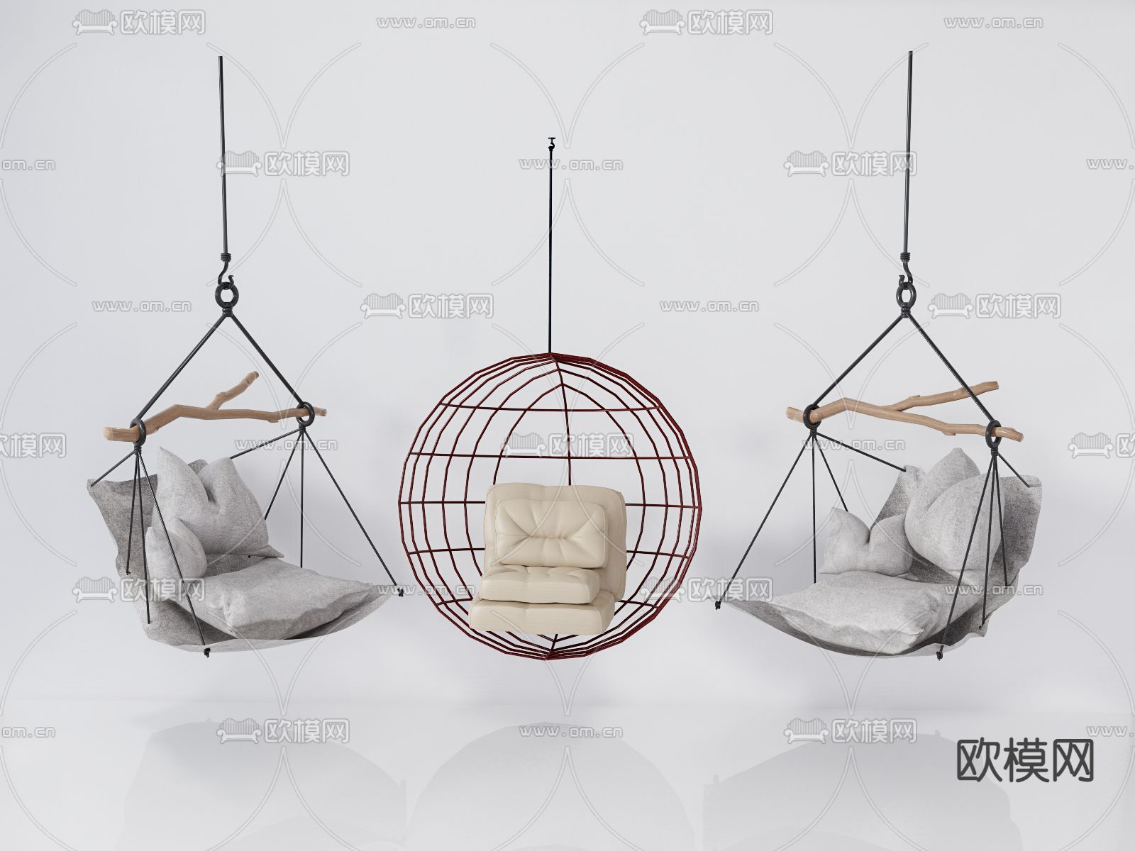 北欧吊椅su模型下载（渲染图1）