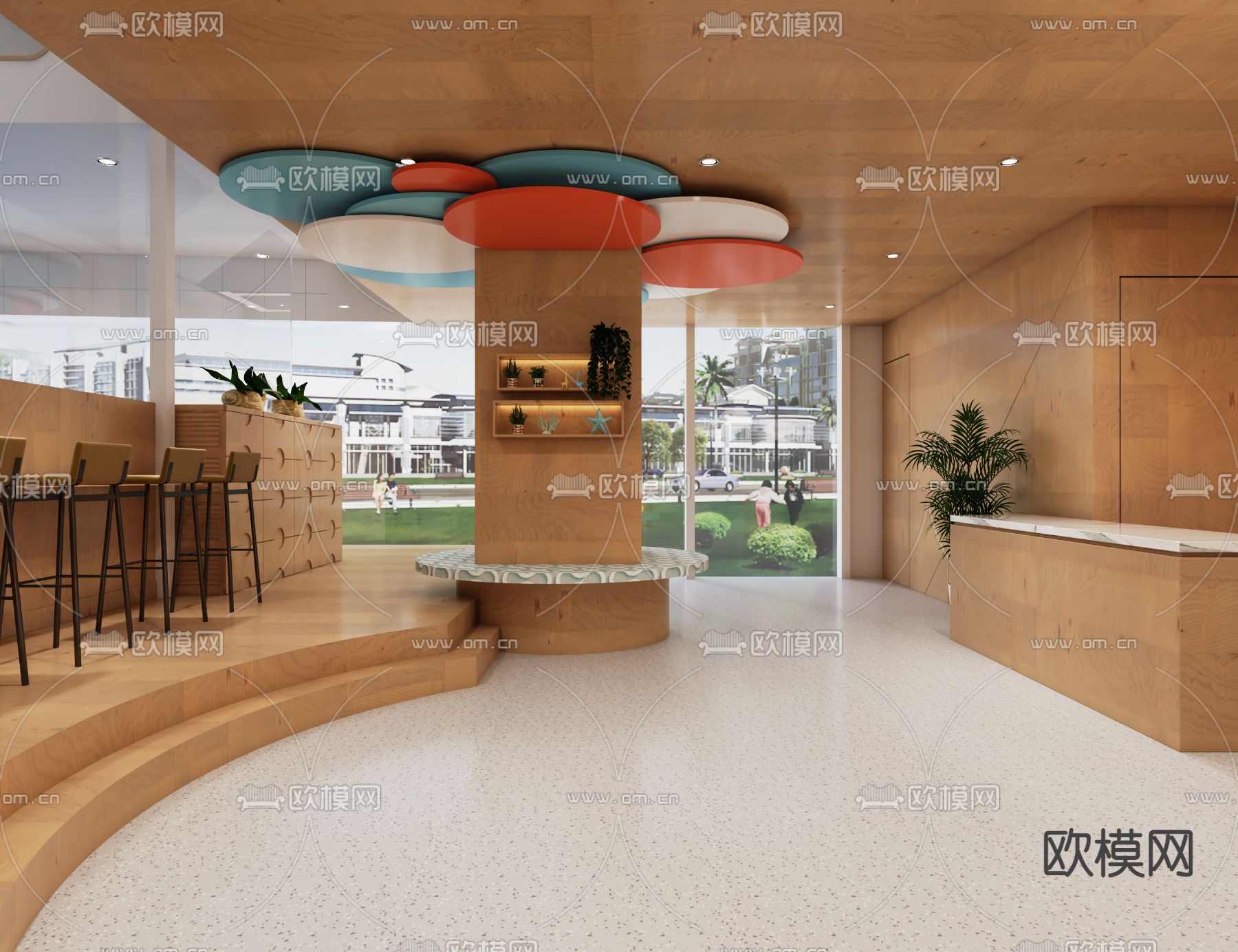 现代幼儿早教中心3d模型下载（渲染图3）