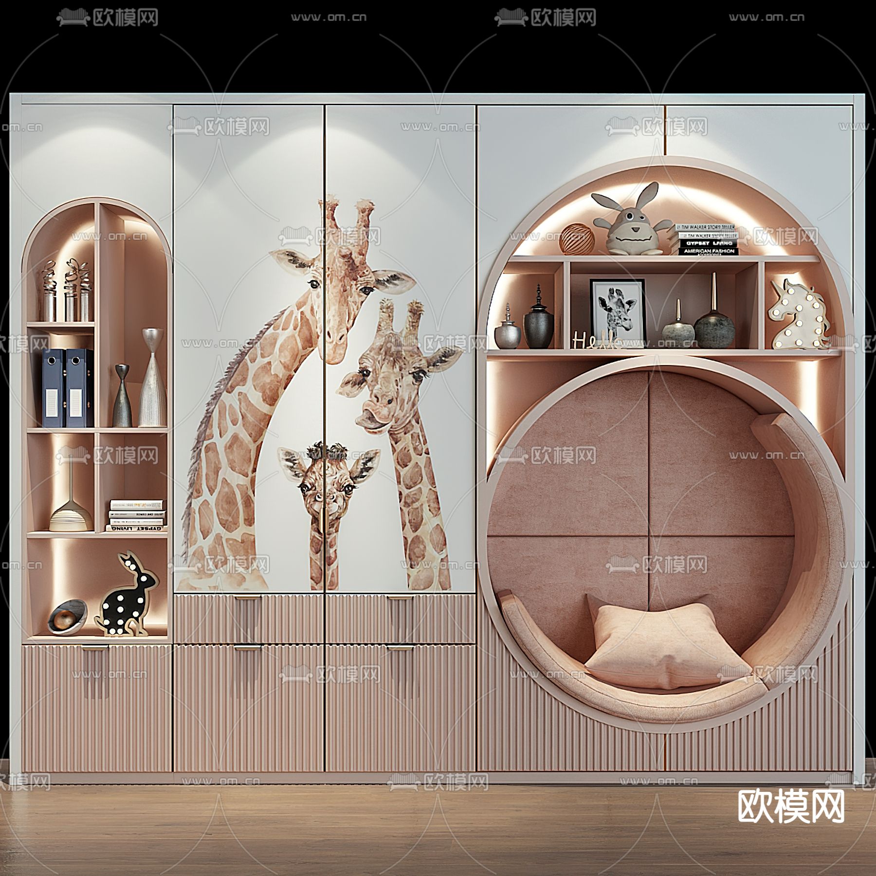 北欧儿童装饰柜3d模型下载