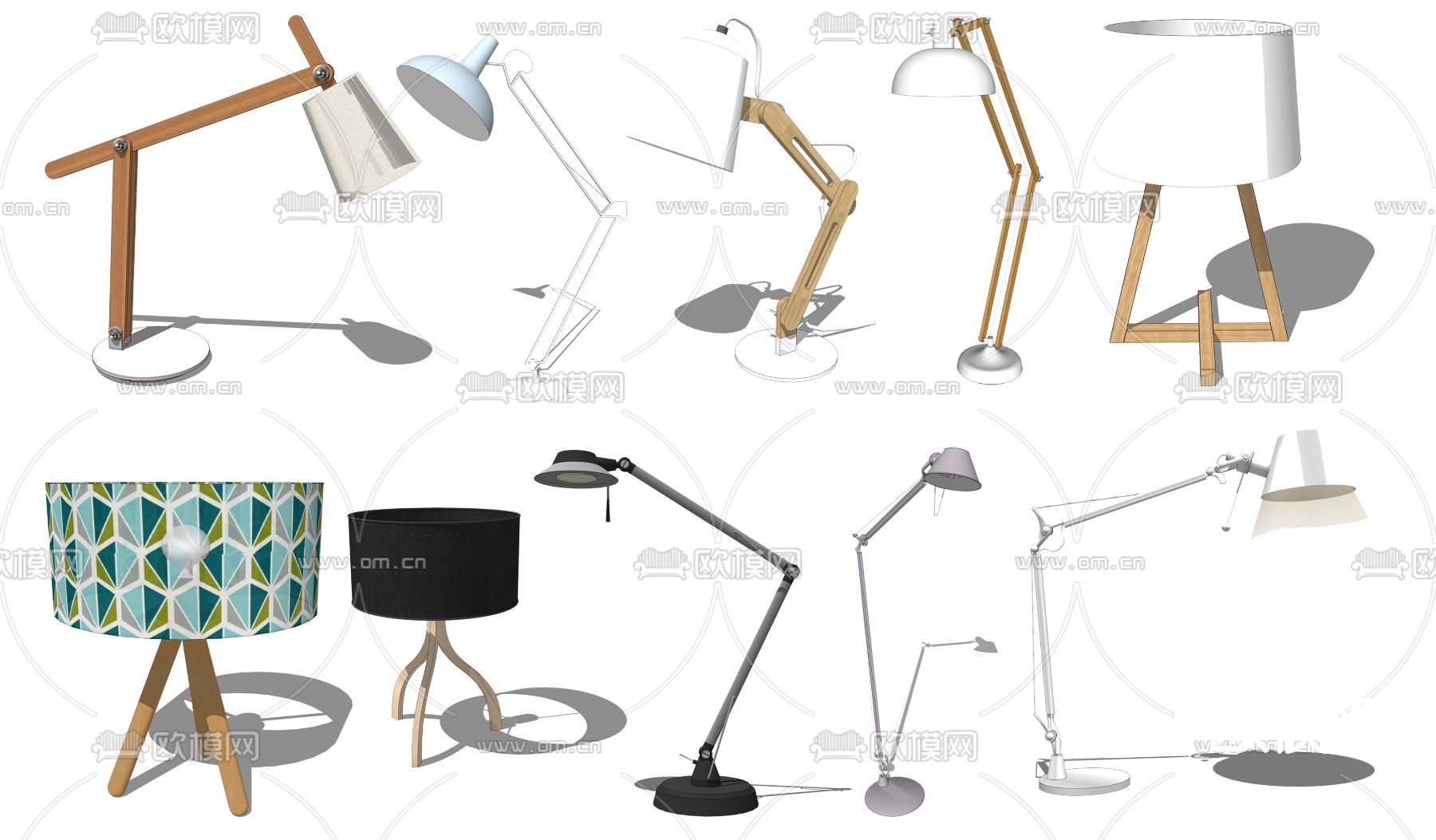 北欧简约台灯su模型下载