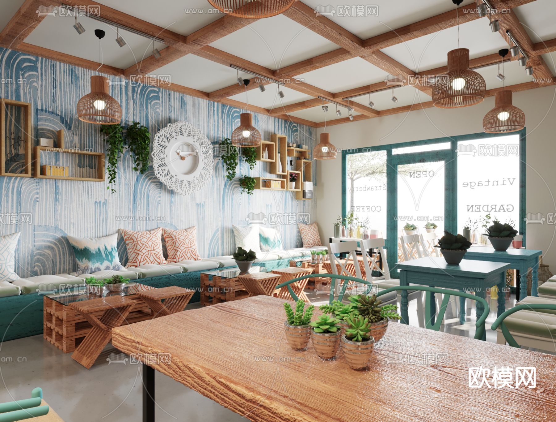 北欧咖啡厅3d模型下载（渲染图4）