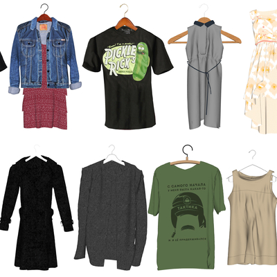 现代衣服su模型