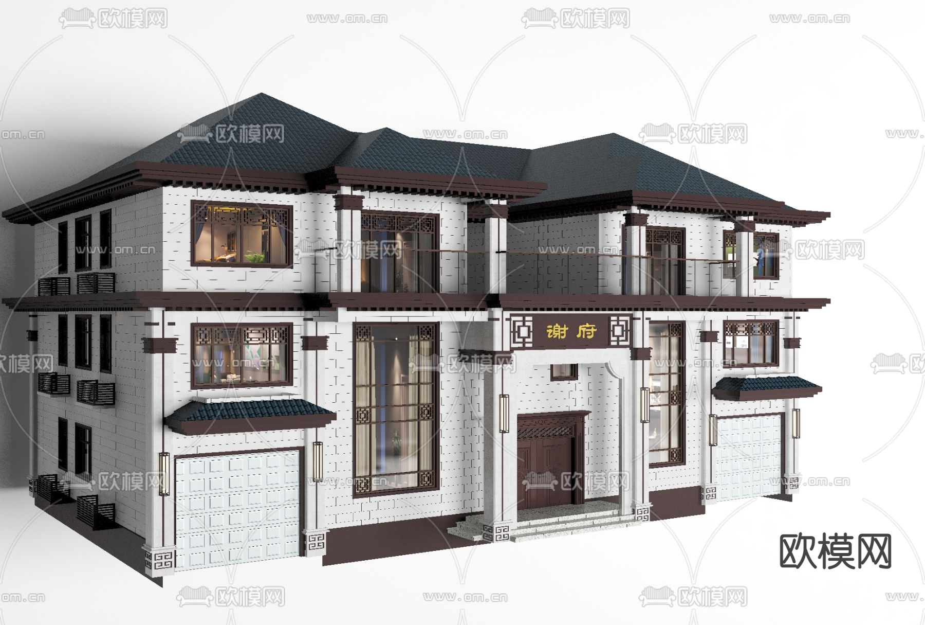 现代建筑外观别墅免费3d模型下载