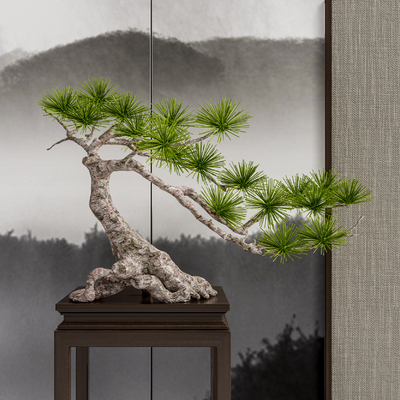 新中式绿植盆栽su模型