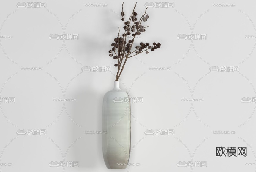 新中式插花花瓶免费3d模型下载