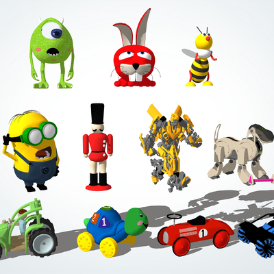  现代卡通玩偶su模型 