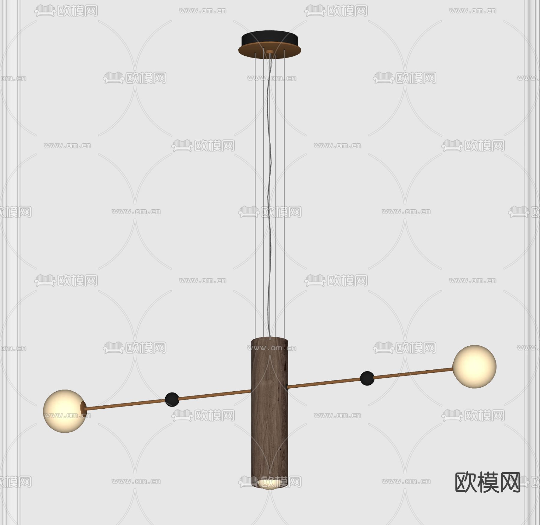 现代轻奢吊灯su模型下载（渲染图3）